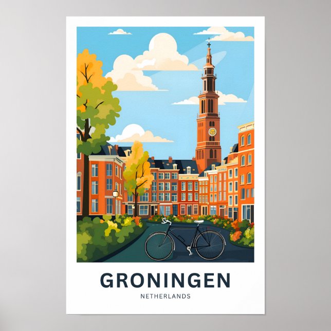 Groningen Netherlands Travel Print (Front)