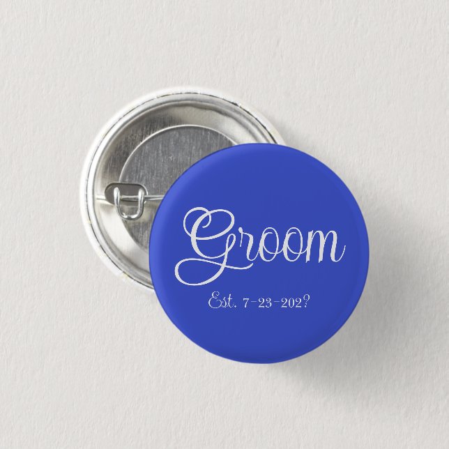 Groom 1 Inch Round Button (Front & Back)
