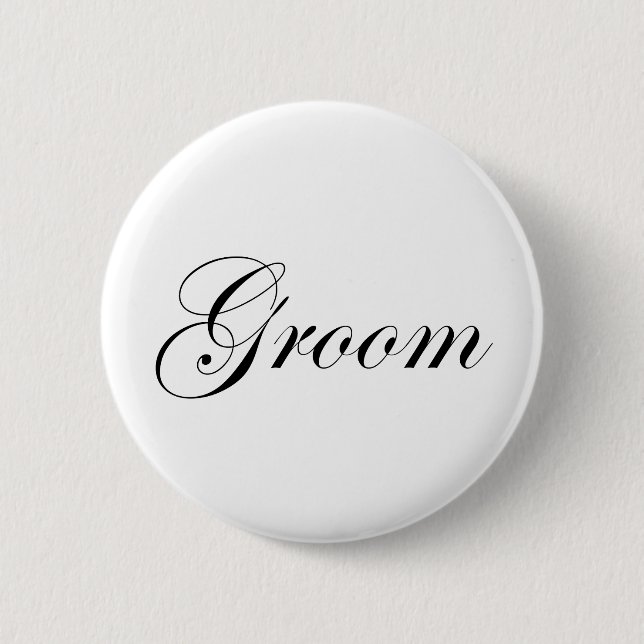 Groom 2 Inch Round Button (Front)