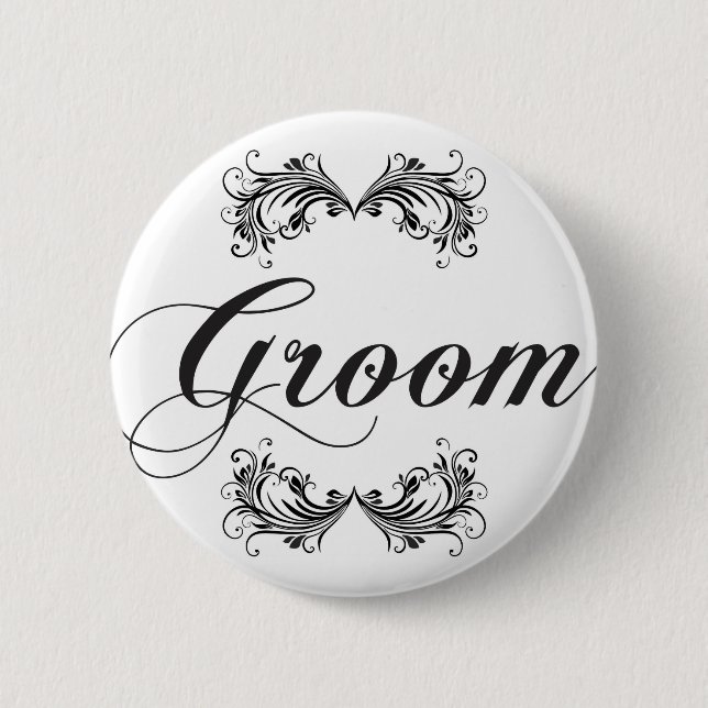 Groom 2 Inch Round Button (Front)