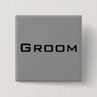 Groom 2 Inch Square Button