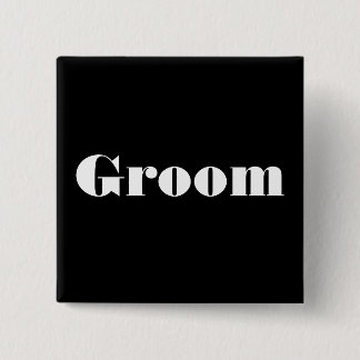 Groom 2 Inch Square Button