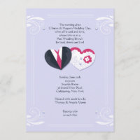 Groom and Bride Hearts Invitation