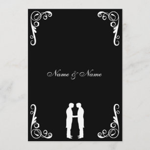 Groom and Groom Gay Wedding Invite-Black and white Invitation