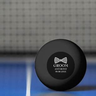 Groom Bachelor Party Black Modern Wedding Ping Pong Ball