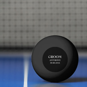Groom Bachelor Party Black Modern Wedding  Ping Pong Ball