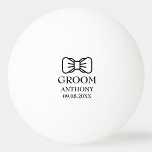 Groom Bachelor Party Black Modern Wedding  Ping Pong Ball