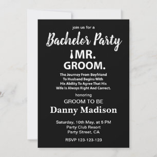 Groom Bachelor Party Invitation