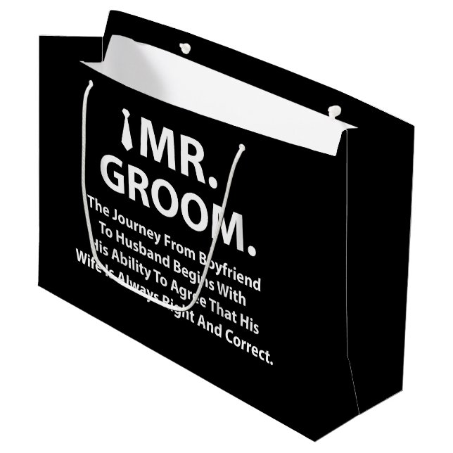 Groom Bachelor Party Large Gift Bag (Front Angled)