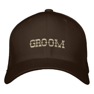 Groom baseball cap in chocolate brown