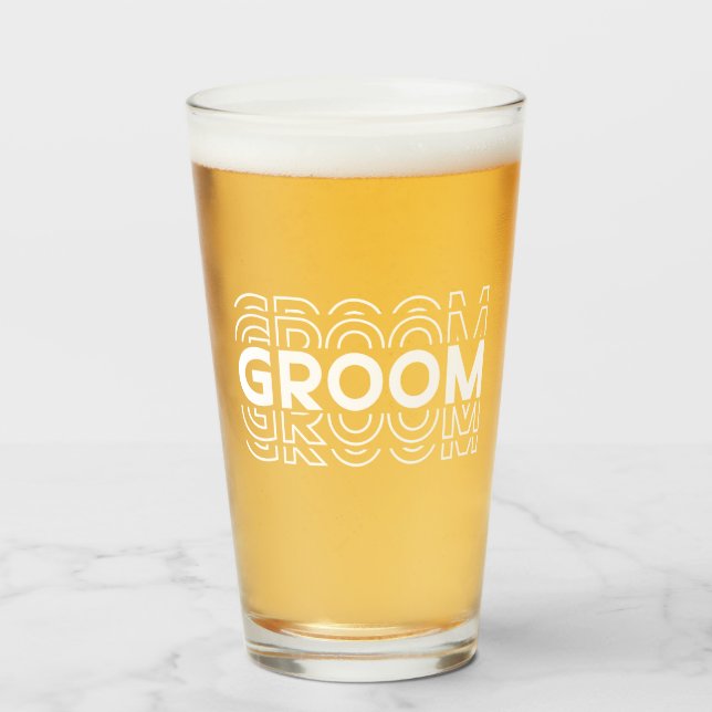 Groom Beer Glass (Front Filled)