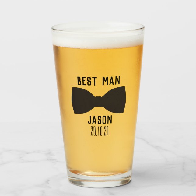 Groom Best Man Wedding Party Gift Glass (Front Filled)