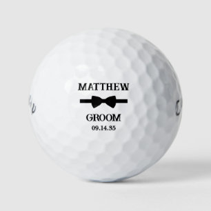 Groom Black Bow Tie Golf Balls