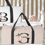 Groom Boho Floral Letter Wedding Overnight Duffle Bag<br><div class="desc">Groom duffell bag to personalize for your bachelor weekend, wedding overnight bag, honeymoon etc. Groom is lettered with neutral boho floral letters and handwritten script. You can also add the name of the bride and groom and their wedding date, which frames a co-ordinating floral ampersand. Lovely wedding party keepsake gift...</div>
