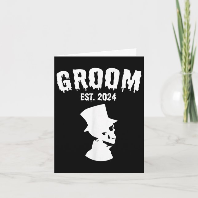 Groom Bride 2024 Skeleton Couples Matching Wedding Card (Front)