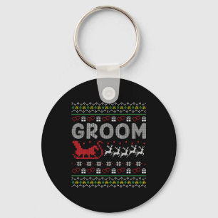 Groom Bride Christmas Xmas Ugly Matching Couple Gi Keychain