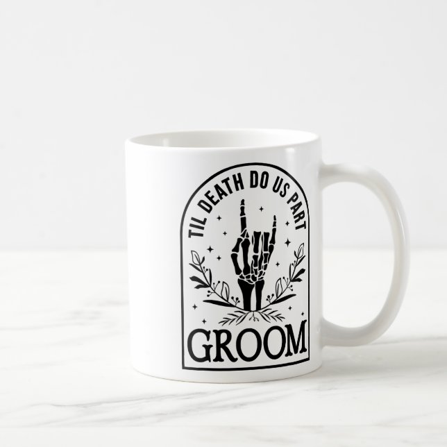 Groom Bride Engagement Wedding Halloween Couple Ma Coffee Mug (Right)