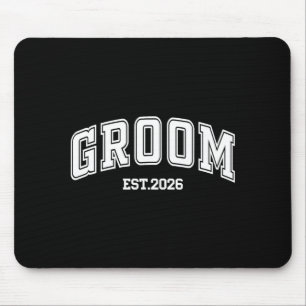 Groom bride est 2026 retro married couples wedding mouse pad
