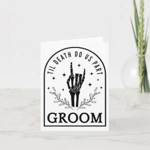 Groom Bride Skeleton Gothic Halloween Engagement W Card