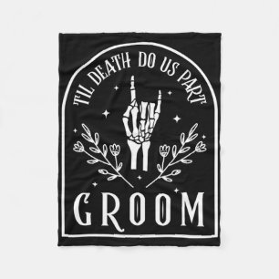 Groom Bride Skeleton Gothic Halloween Engagement W Fleece Blanket