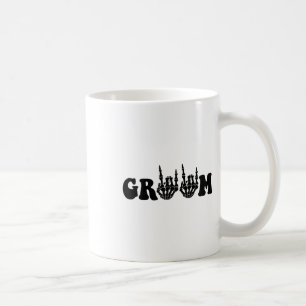 Groom Bride Skeleton Gothic Halloween Wedding Bach Coffee Mug