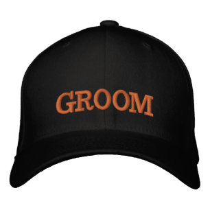 GROOM brodé baseball casquette or / noir