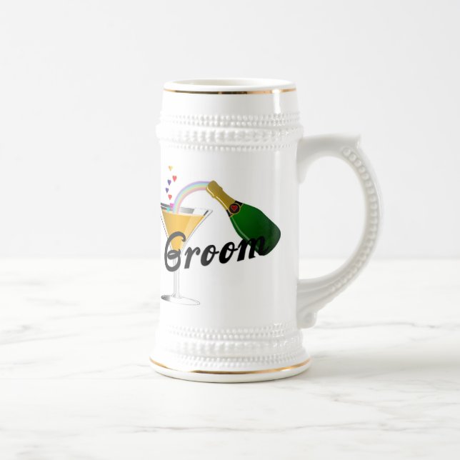 Groom Champagne Toast Beer Stein (Right)