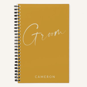 Groom   Chic Minimalist Yellow Personalized Notebook
