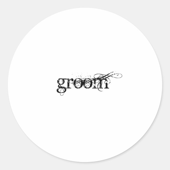 Groom Classic Round Sticker (Front)