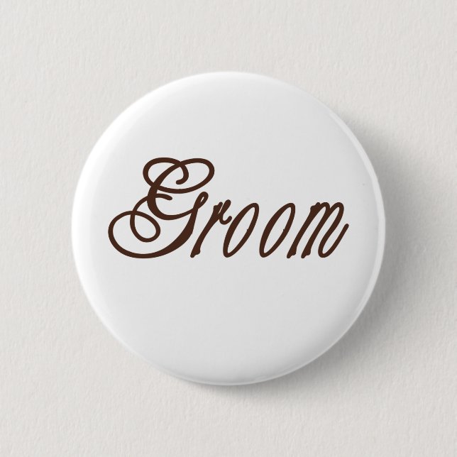 Groom Classy Browns 2 Inch Round Button (Front)