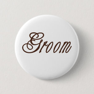 Groom Classy Browns 2 Inch Round Button