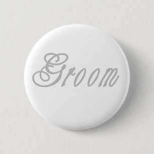 Groom Classy Greys 2 Inch Round Button