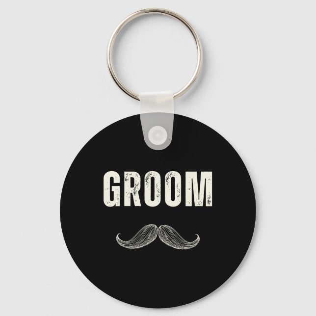 Groom Costume With Moustache - Groom's Party  Keychain (Front)