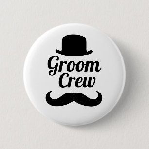 Groom crew 2 inch round button