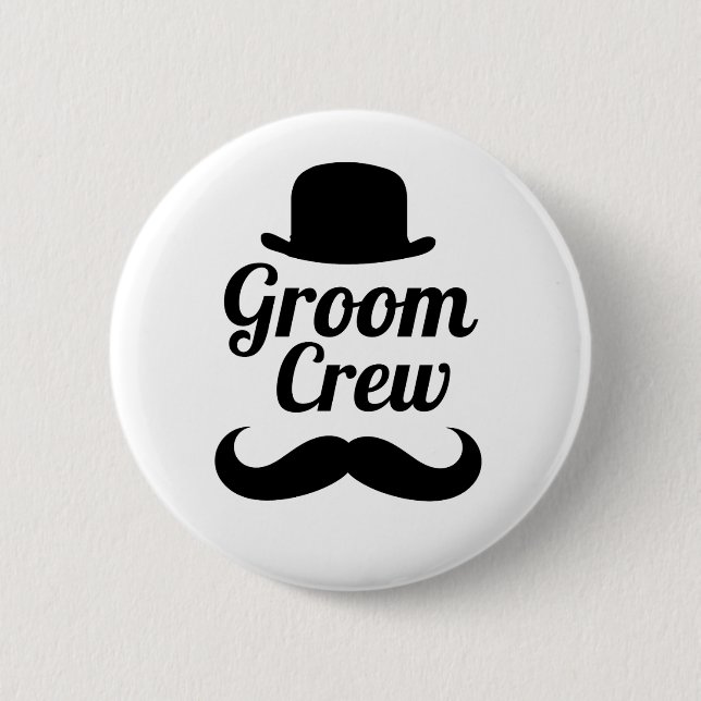 Groom crew 2 inch round button (Front)