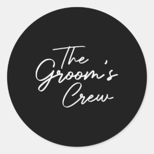 Groom Crew Bachelor Party Groomsmen Stag Group Out Classic Round Sticker
