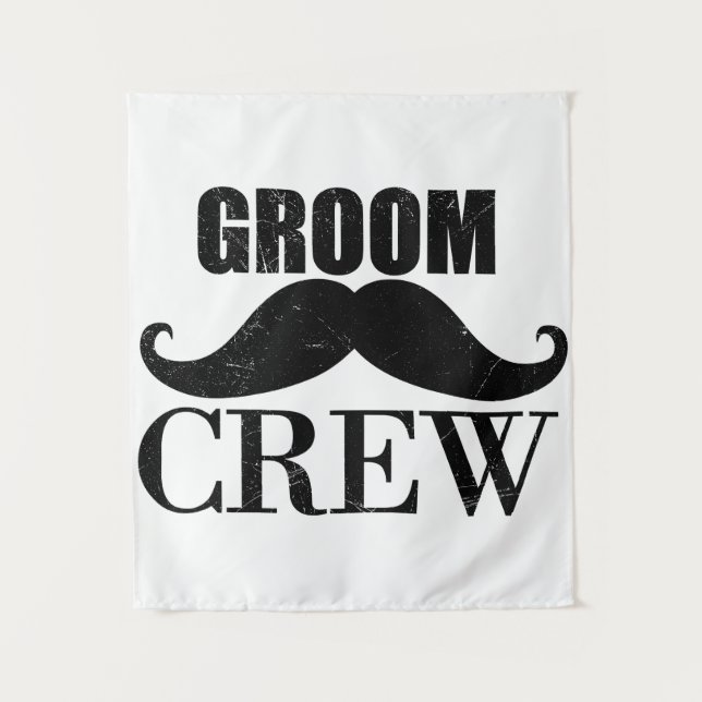 Groom Crew Bachelor Party Wedding Black Gift Tapestry (Front)