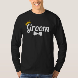 Groom Cute Engagement Matching Newlyweds Bachelor T-Shirt
