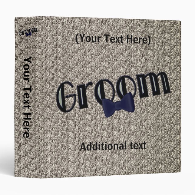 Groom Cute Personalized Wedding  Binder (Front/Spine)