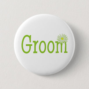 Groom/ Daisy 2 Inch Round Button