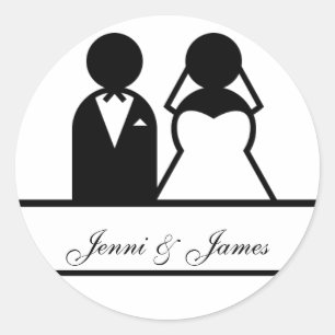 Groom de mariée personnalisée Noms Stickers de mar