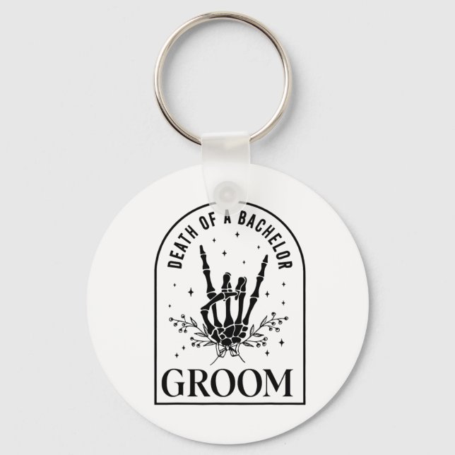 Groom Death Of A Bachelor Skeleton Gothic Hallowee Keychain (Front)