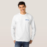 Groom Embroidered Long Sleeve T-Shirt<br><div class="desc">For the Groom shown is a white colour long sleeve pullover sweatshirt to relax in. Royal Blue colour embroidered text on the front upper left chest area.
Customize this item or buy as shown.</div>