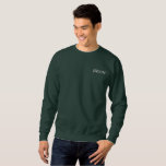 Groom Embroidered Sweatshirt<br><div class="desc">For the Groom shown is a deep forest colour long sleeve pullover sweatshirt to relax in. White embroidered text on the front upper left chest area.
Customize this item or buy as shown.</div>