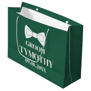 Groom Emerald Green Elegant Modern Gifts Wedding Large Gift Bag