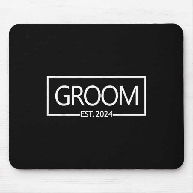 Groom Est. 2024 Future Husband Bachelor Party Wedd Mouse Pad (Front)
