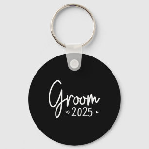 Groom Est 2025 Married Wedding Engagement Getting  Keychain