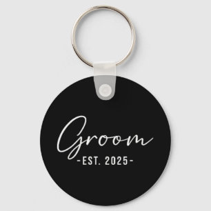 Groom Est. 2025 Matching Getting Ready Bride Groom Keychain
