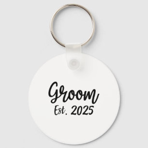 Groom Est. 2025 Men's Wedding Engagement Party Gro Keychain