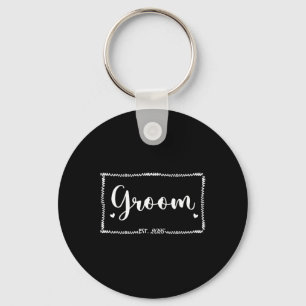 Groom Est. 2025 Wedding Matching Husband Just Marr Keychain